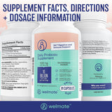 WELMATE Daily Probiotic Supplement bottle with capsules on a table