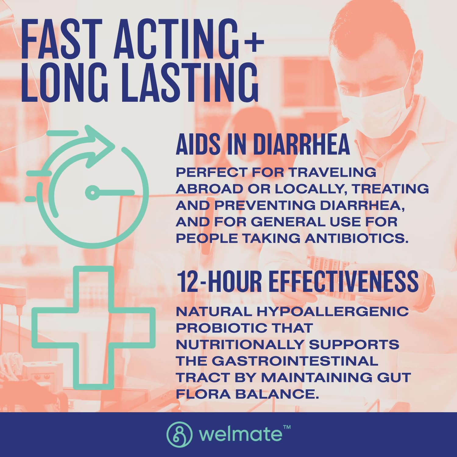 WELMATE Daily Probiotic Supplement capsule close-up
