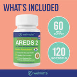 WELMATE Eye Health Support Lutein Softgels on a table