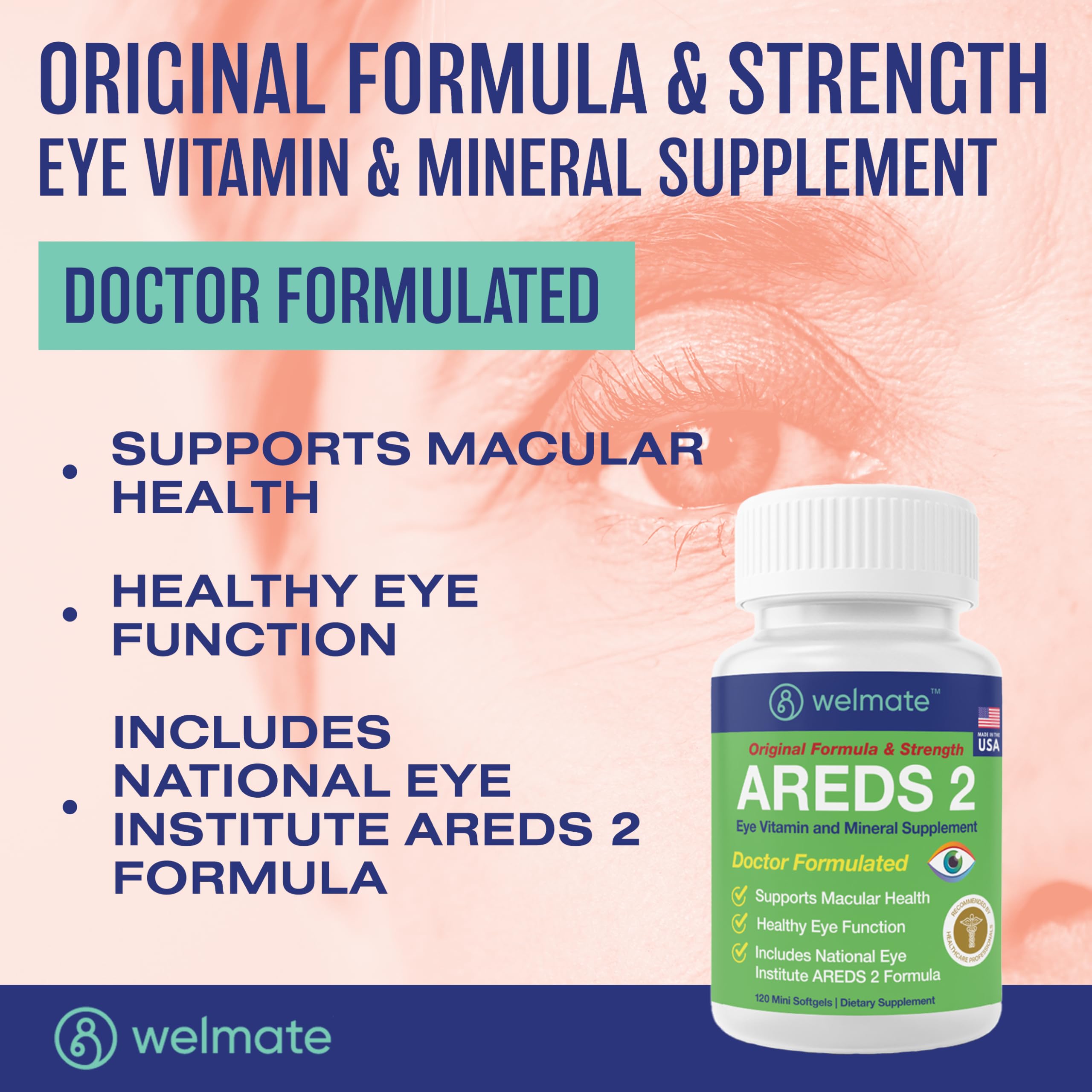 WELMATE Eye Health Support Lutein Softgels packaging