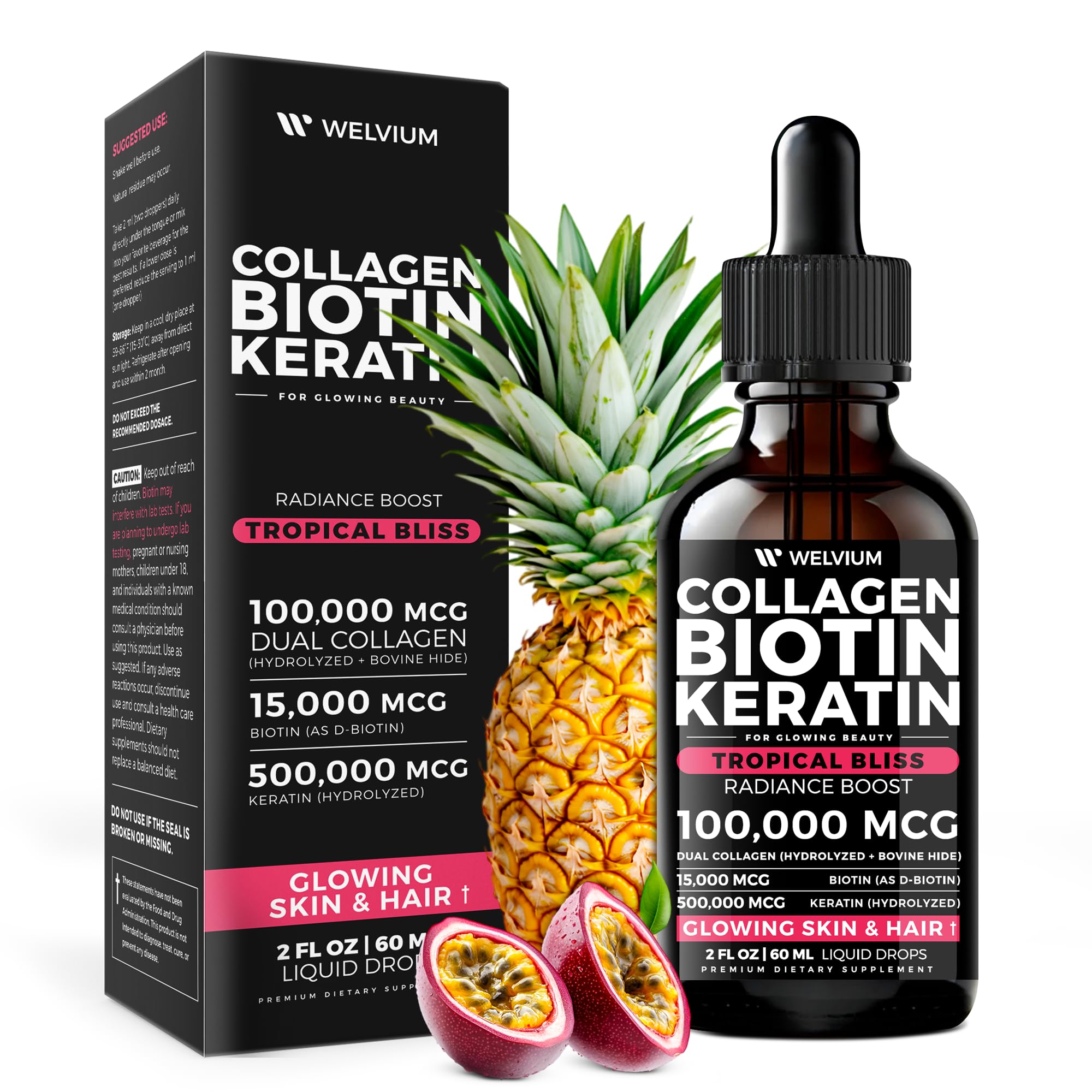 WELVIUM Collagen Liquid close-up of ingredients list
