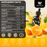 WELVIUM Liquid Vitamin D3 K2 showing dropper