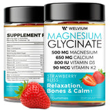 WELVIUM Magnesium Glycinate Gummies with a glass of water