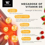 WELVIUM Vitamin D3 + K2 MK-7 Gummies nutritional information