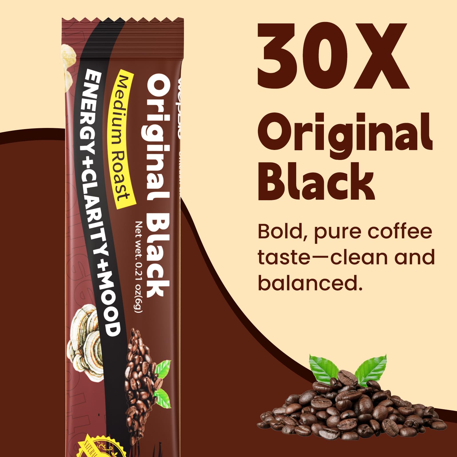 WepBio Mushroom Coffee Blend 180g back view