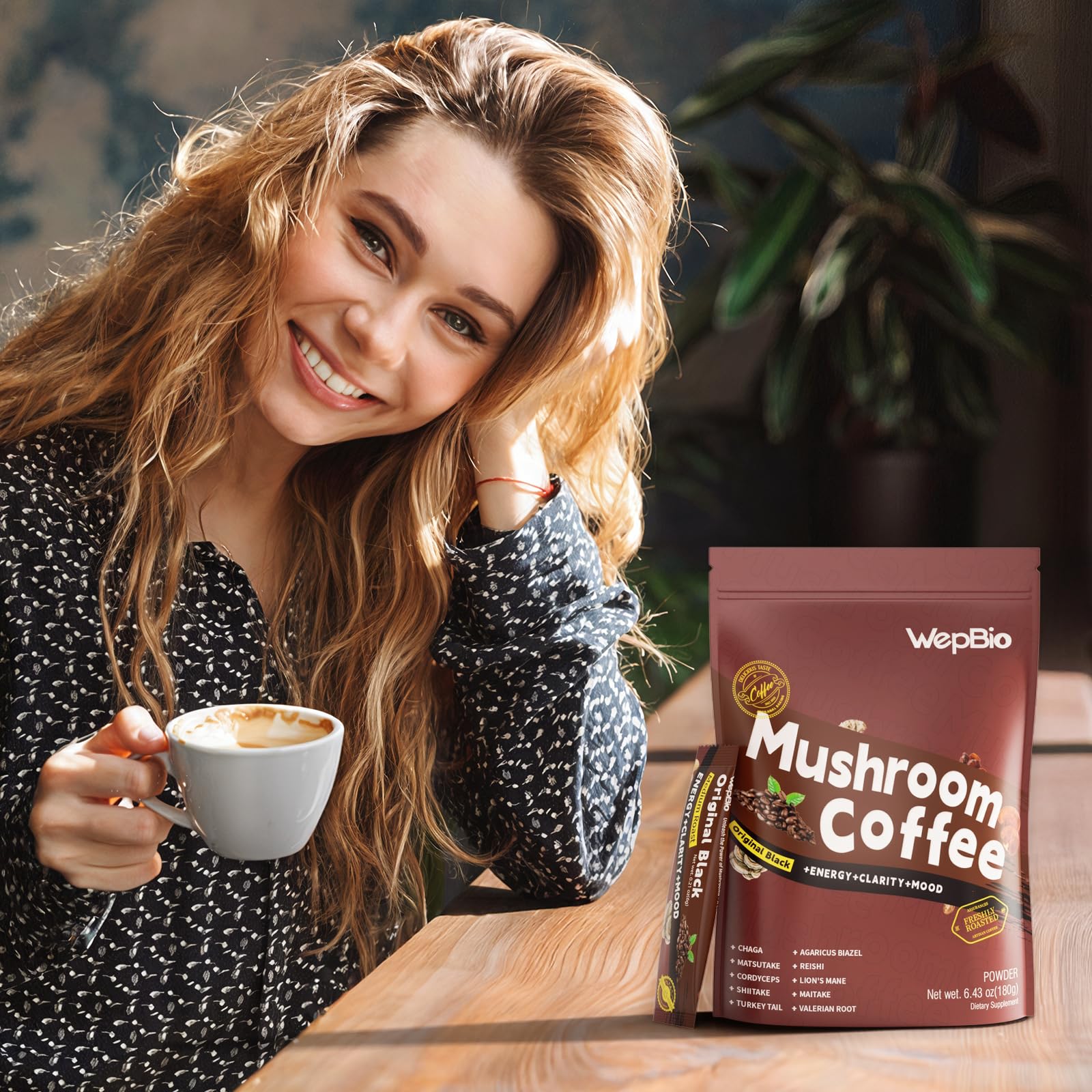 WepBio Mushroom Coffee Blend 180g product details