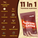 WepBio Mushroom Coffee Blend 300g side view with ingredient list
