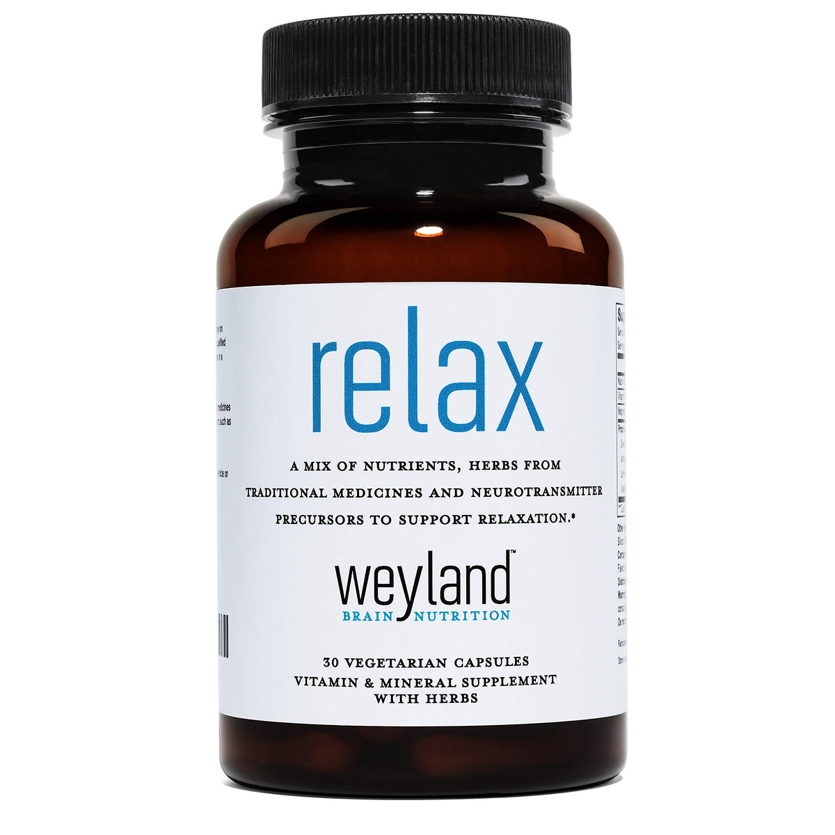 Weyland Brain Nutrition daily wellness 30 vegetarian capsules front view