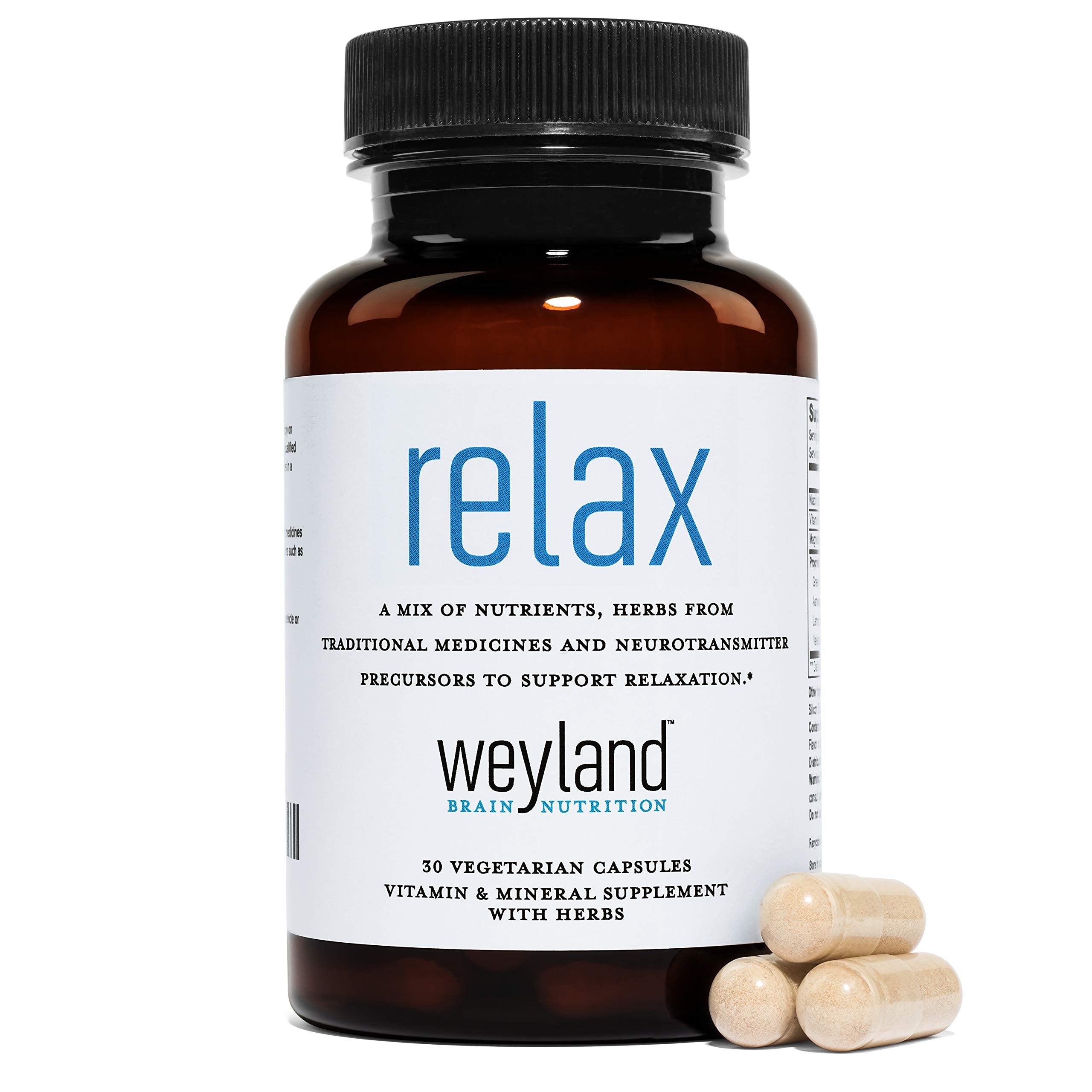Weyland Brain Nutrition daily wellness bottle side view