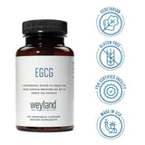 Weyland Brain Nutrition EGCG Green Tea Extract bottle with capsules scattered