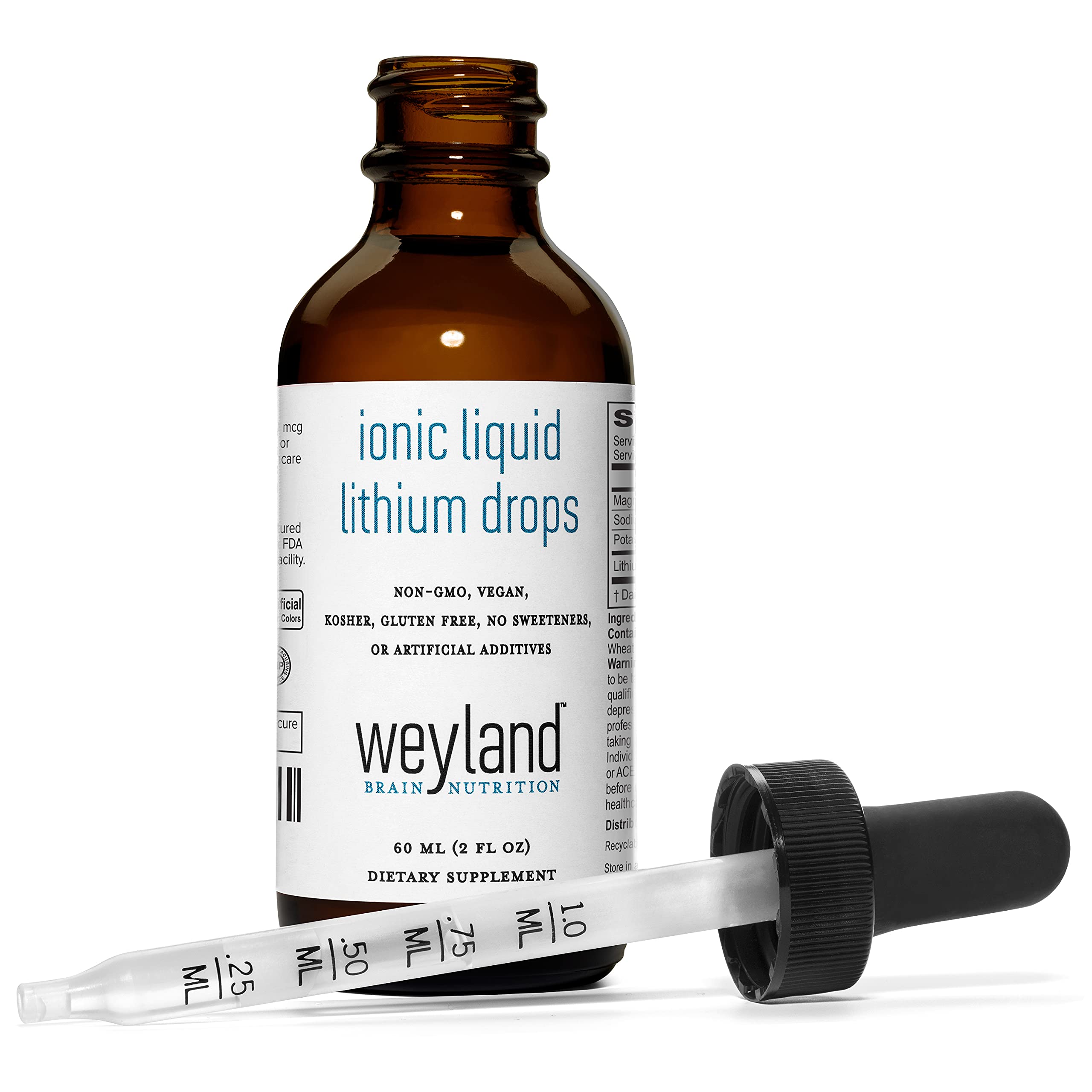 Weyland Brain Nutrition Ionic Liquid Lithium Drops 60 mL packaging details