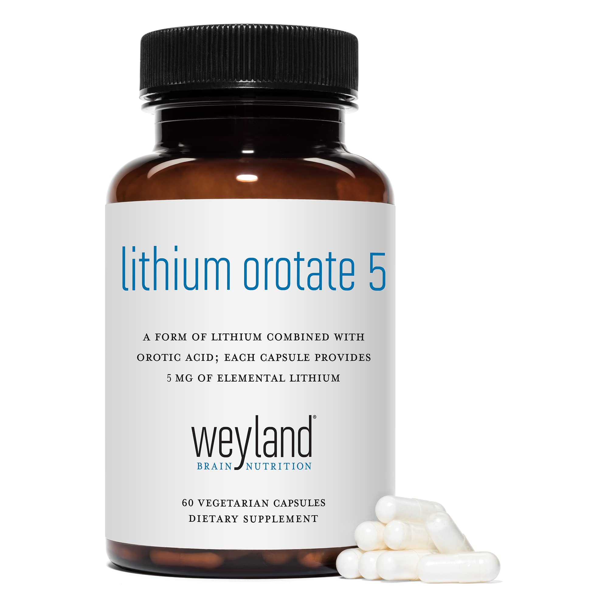 Weyland Brain Nutrition Lithium Orotate ingredients list on packaging