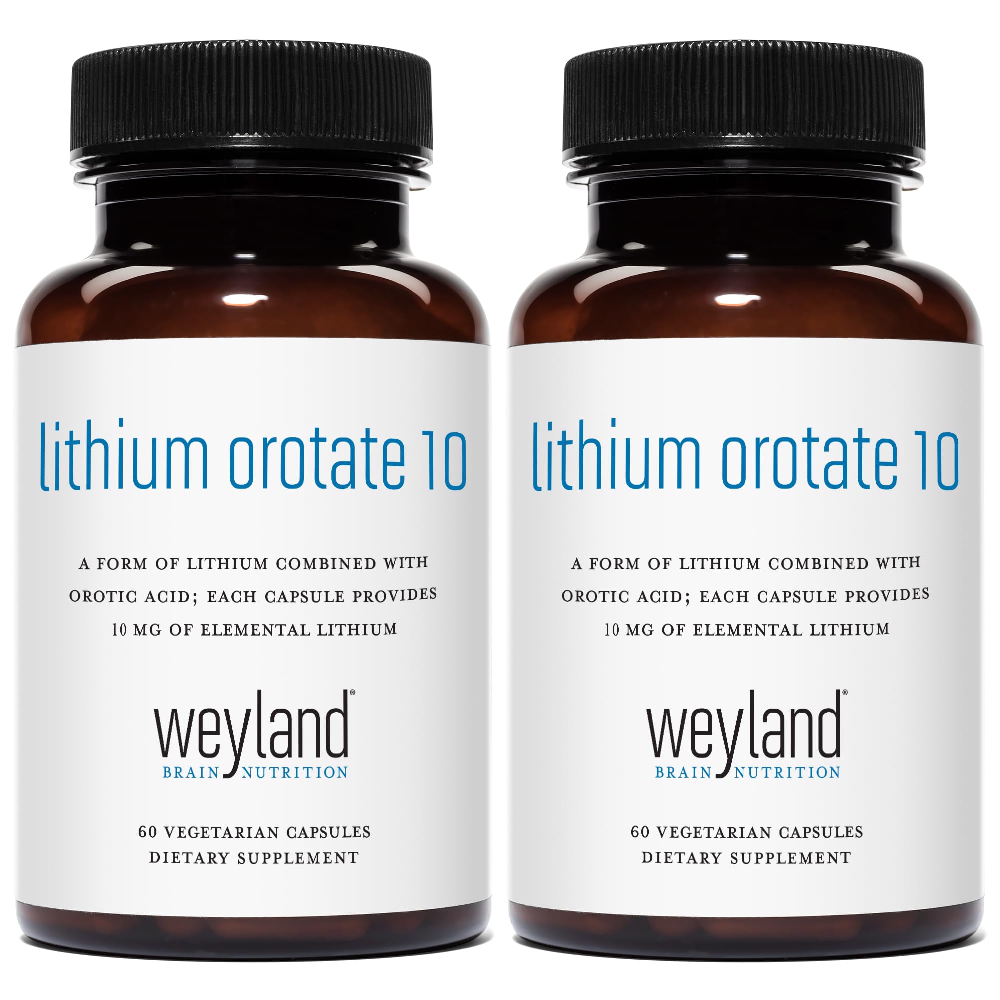 Weyland Lithium Orotate 60 vegetarian capsules front view
