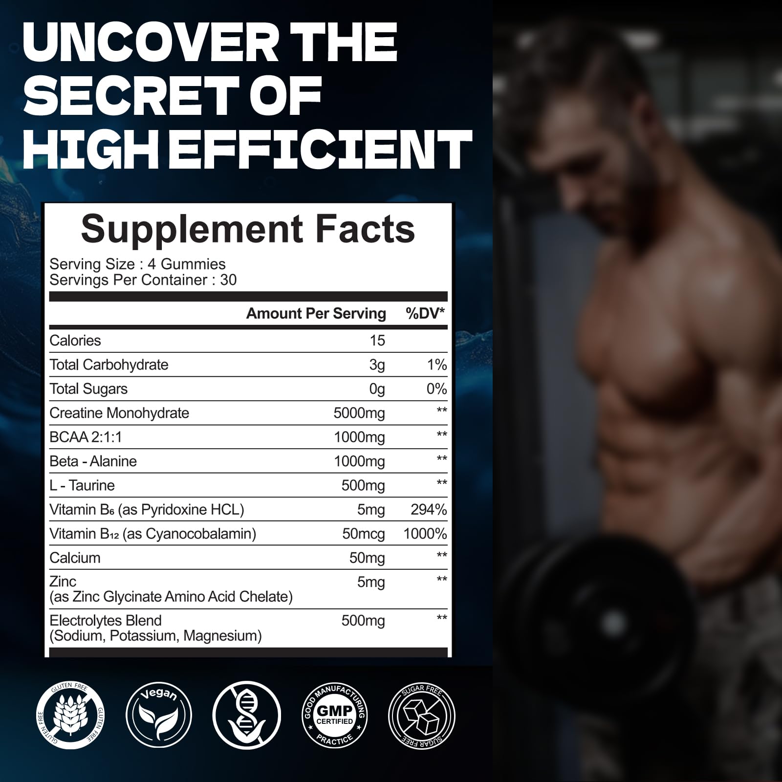 Weynrdy Creatine Gummies displayed with fitness accessories