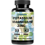 WHBAYSYH Potassium Magnesium Zinc Supplement bottle front view