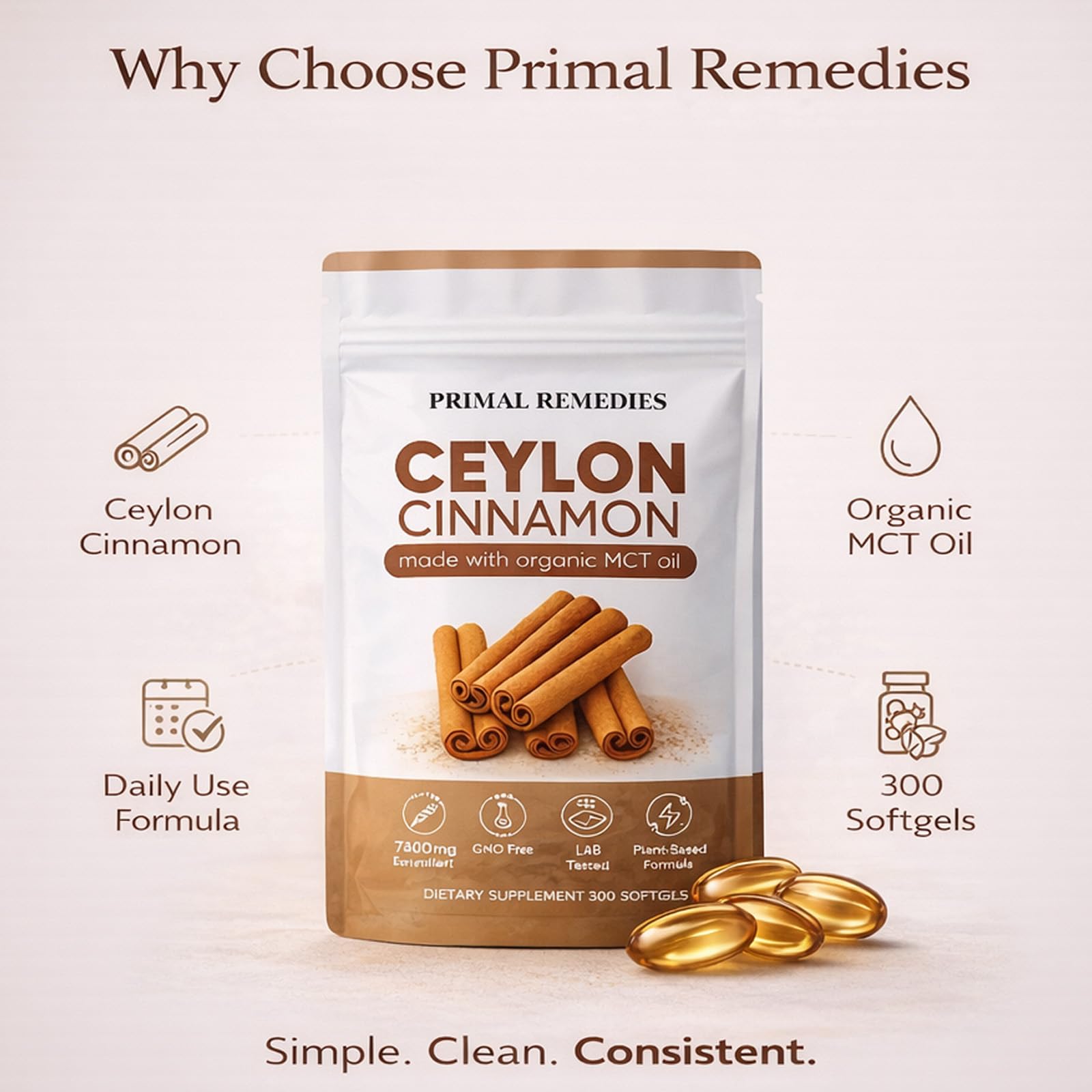 WHDEOW Ceylon Cinnamon Softgels package back view