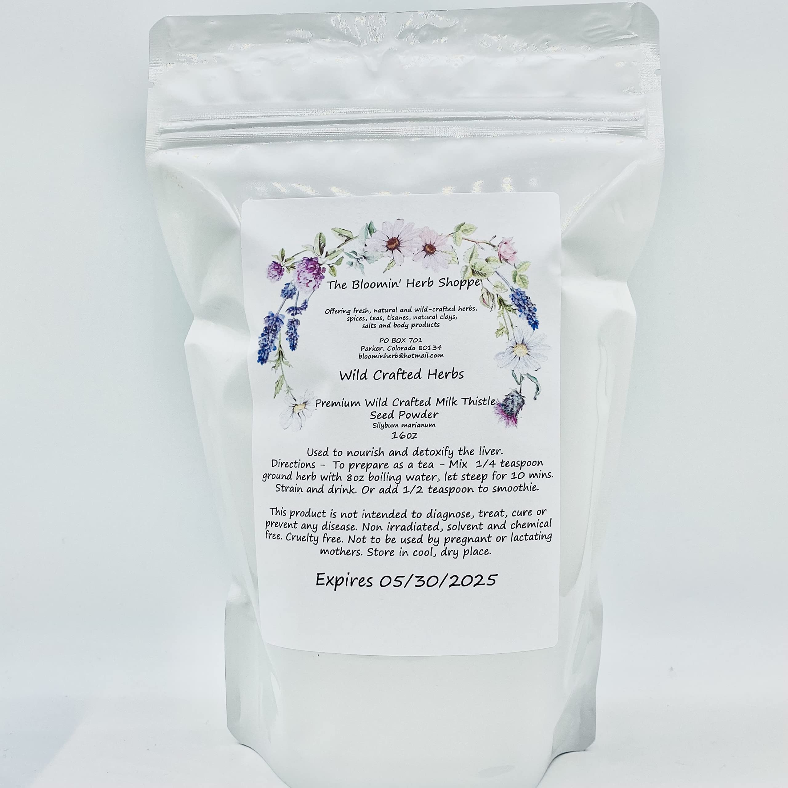 White Label Premium Herbs and Spices Milk Thistle Seed Powder front view