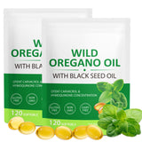 WHLH & WELL-BEING Oil of Oregano and Black Seed Oil Capsules bottle front view