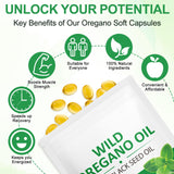 WHLH & WELL-BEING Oil of Oregano and Black Seed Oil Capsules side view