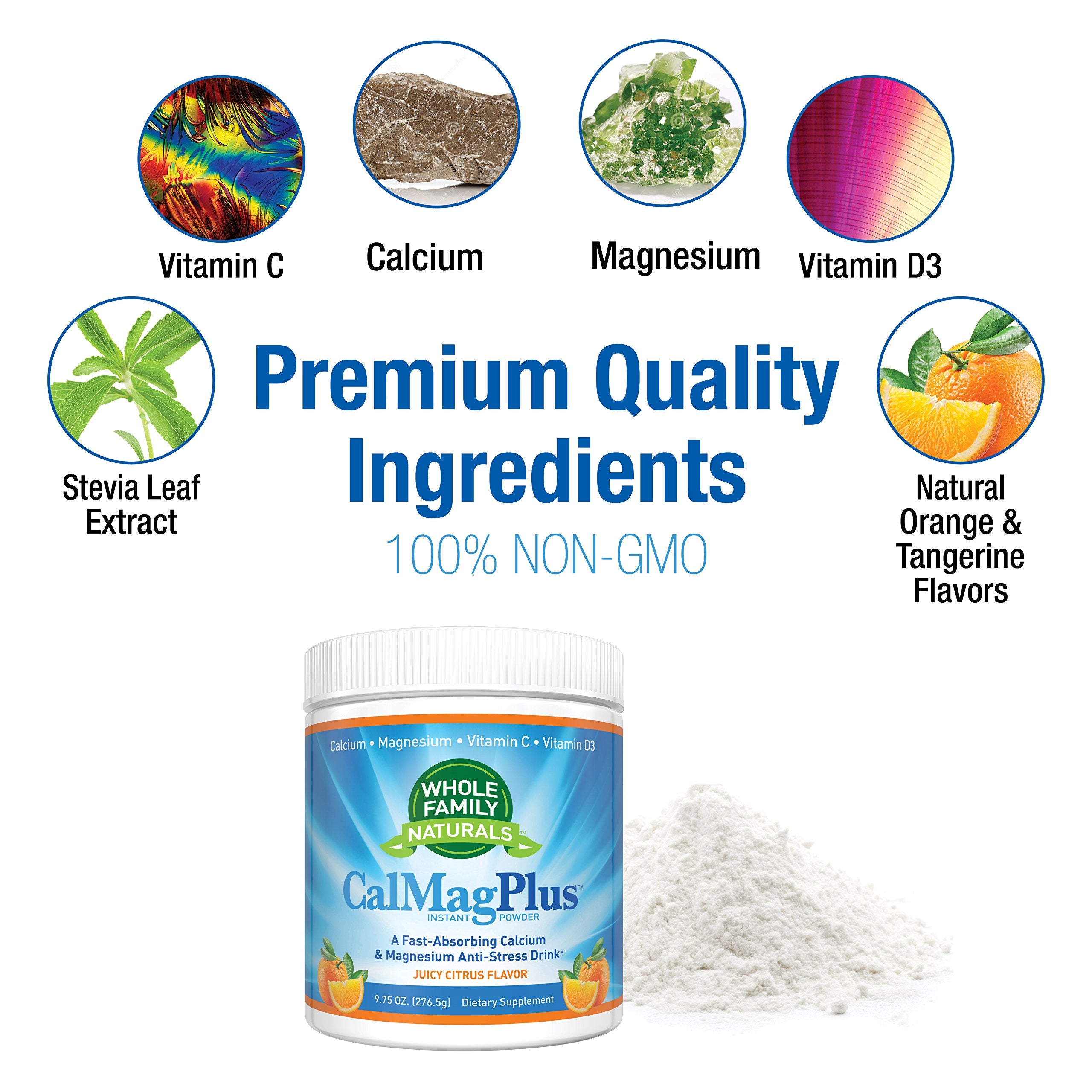 Whole Family Naturals CalMag Plus Juicy Citrus Powder packaging