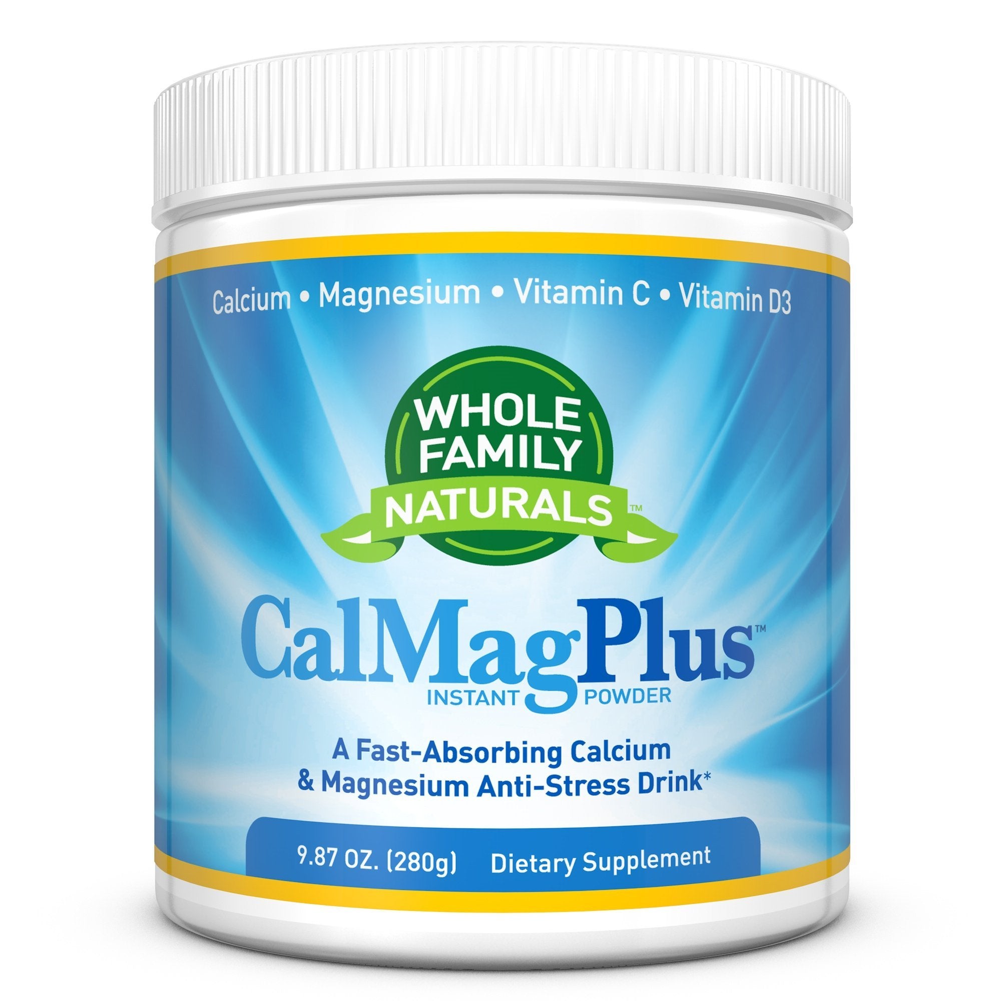 Whole Family Naturals CalMag Plus powder front view packaging