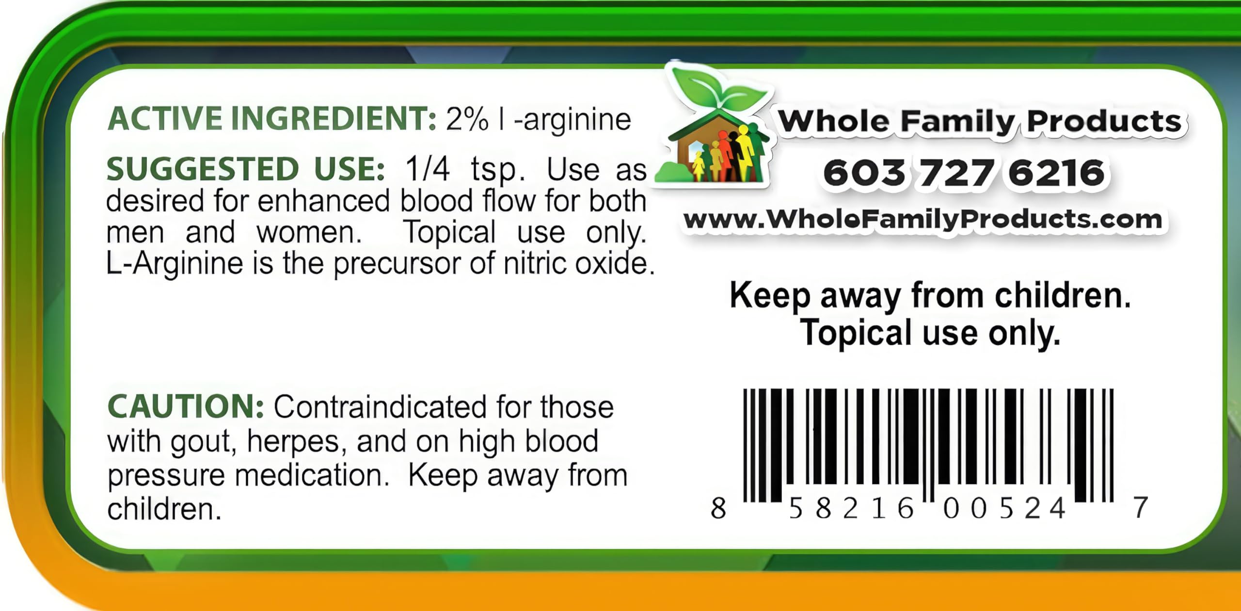 Whole Family Products L-Arginine Cream texture close-up