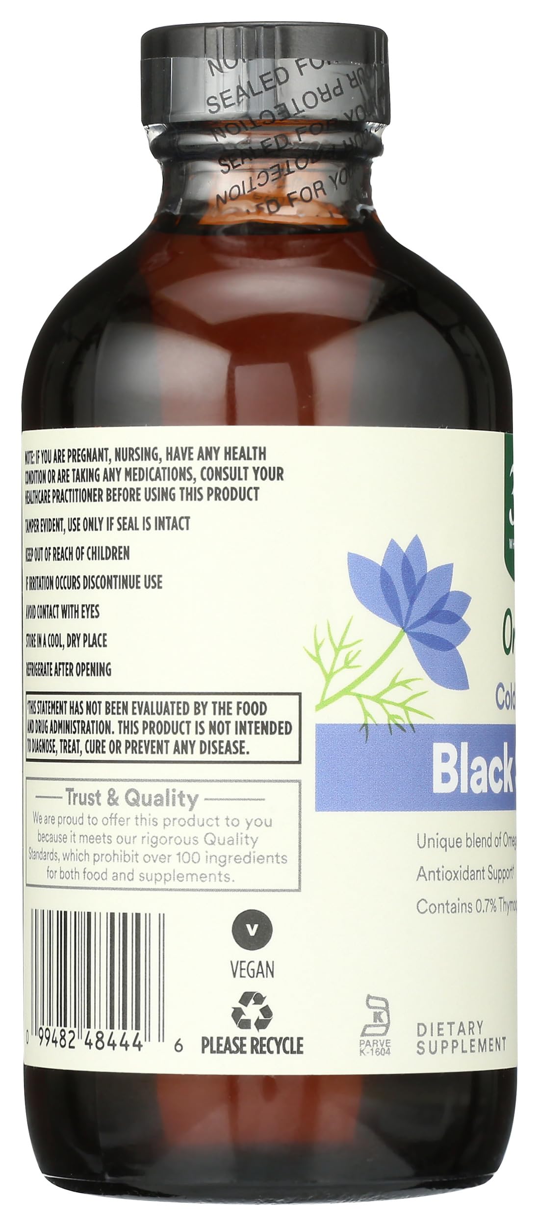 Whole Foods Market Black Seed Oil back view