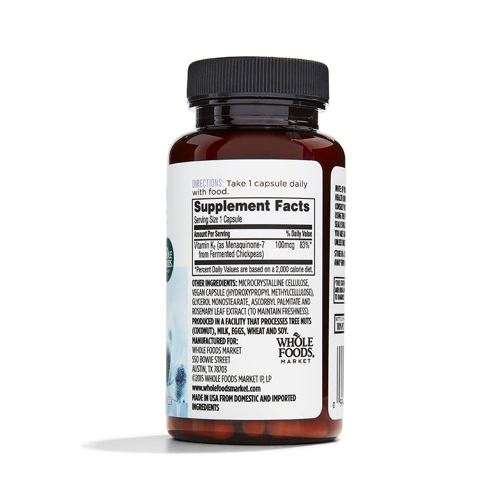 Whole Foods Market Vitamin K2 Capsules side view