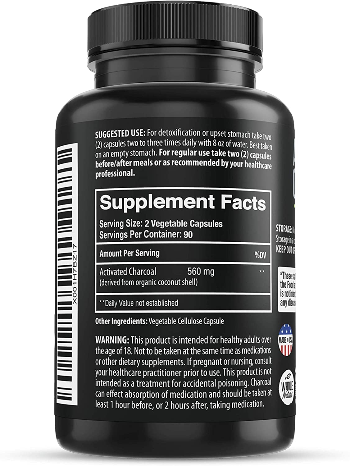 Whole Nature Activated Charcoal Capsules in a lifestyle setting