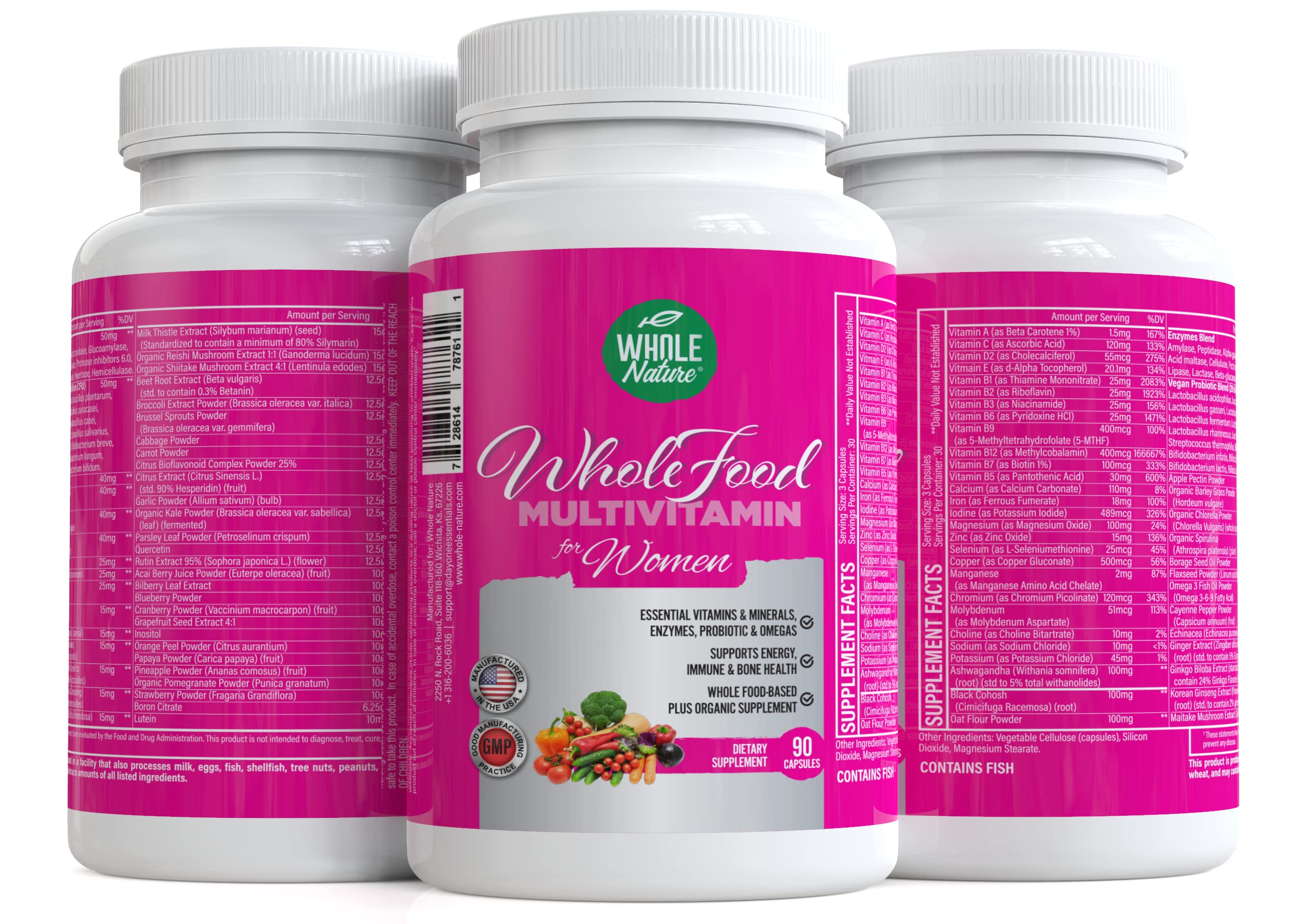 Whole Nature Multivitamins on a wooden table