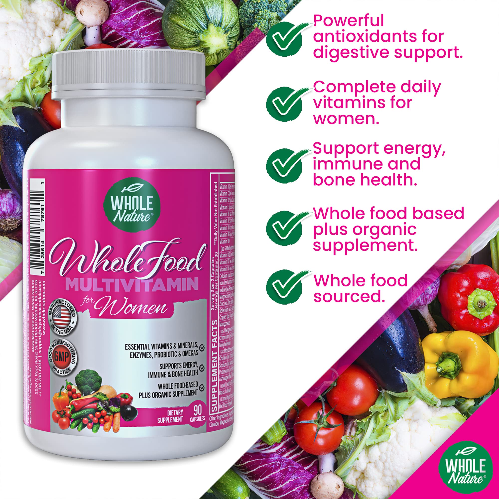 Whole Nature Multivitamins side view showing capsule