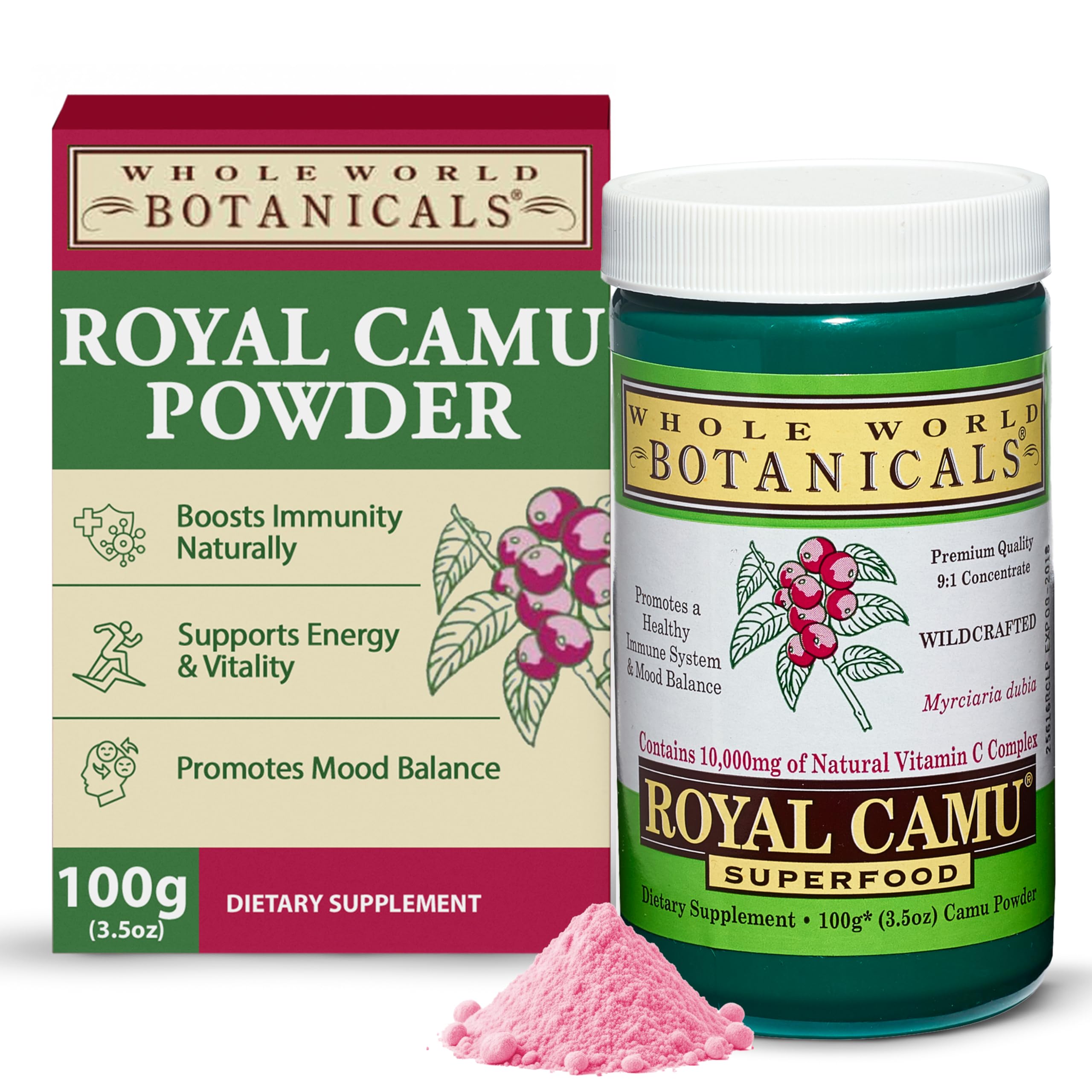 Whole World Botanicals Camu Camu Vitamin C Powder 100g front view