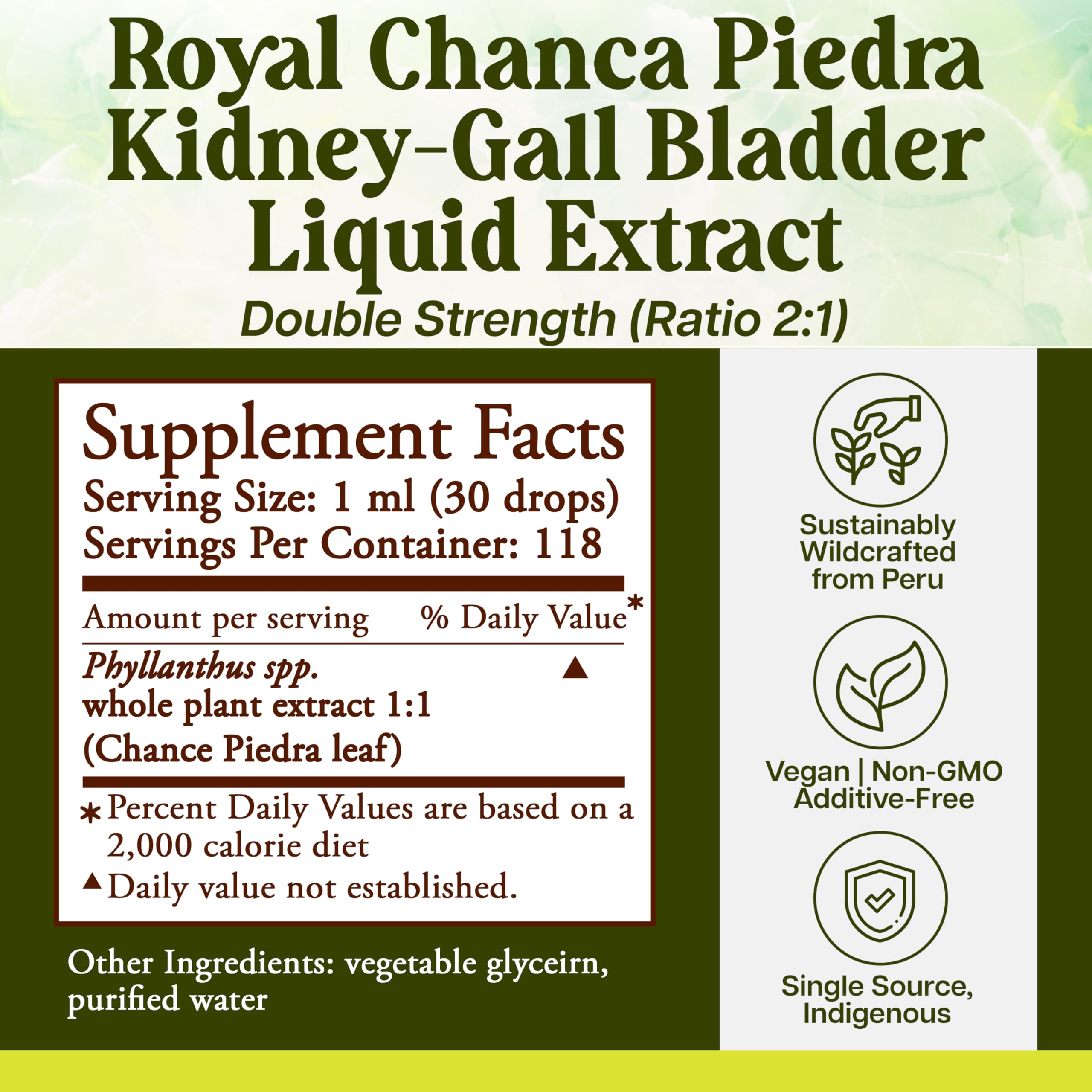 Whole World Botanicals Chanca Piedra Liquid Extract side view