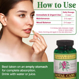 Whole World Botanicals Royal Camu Light Capsules on a wooden table