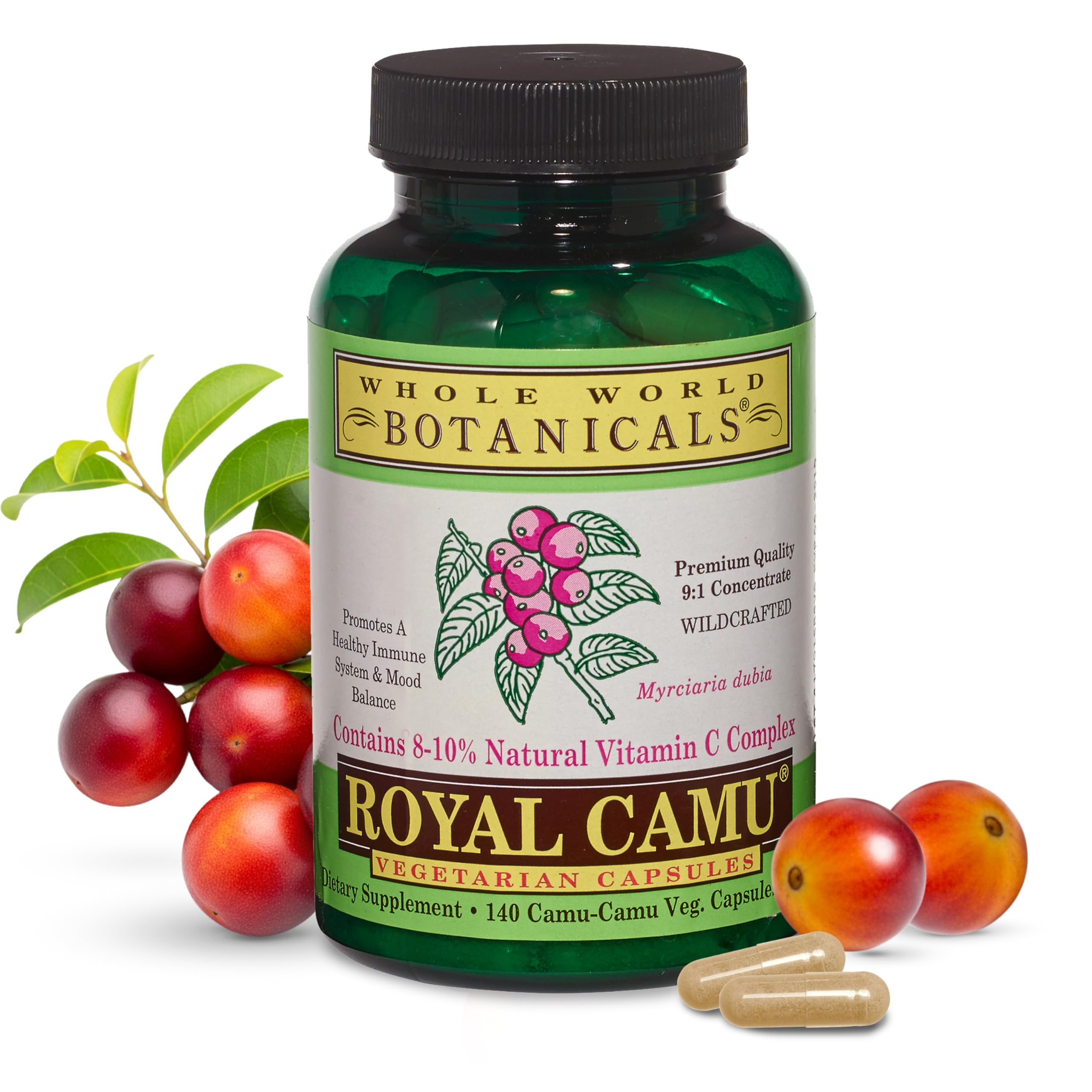 Whole World Botanicals Royal Camu Light Capsules side view