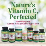 Whole World Botanicals Royal Camu Light Capsules with a measuring spoon