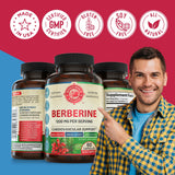 WHOLE WORLD WELLNESS Berberine Supplement 1200mg capsules in a natural environment