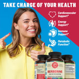 WHOLE WORLD WELLNESS Berberine Supplement 1200mg capsules on a wooden table