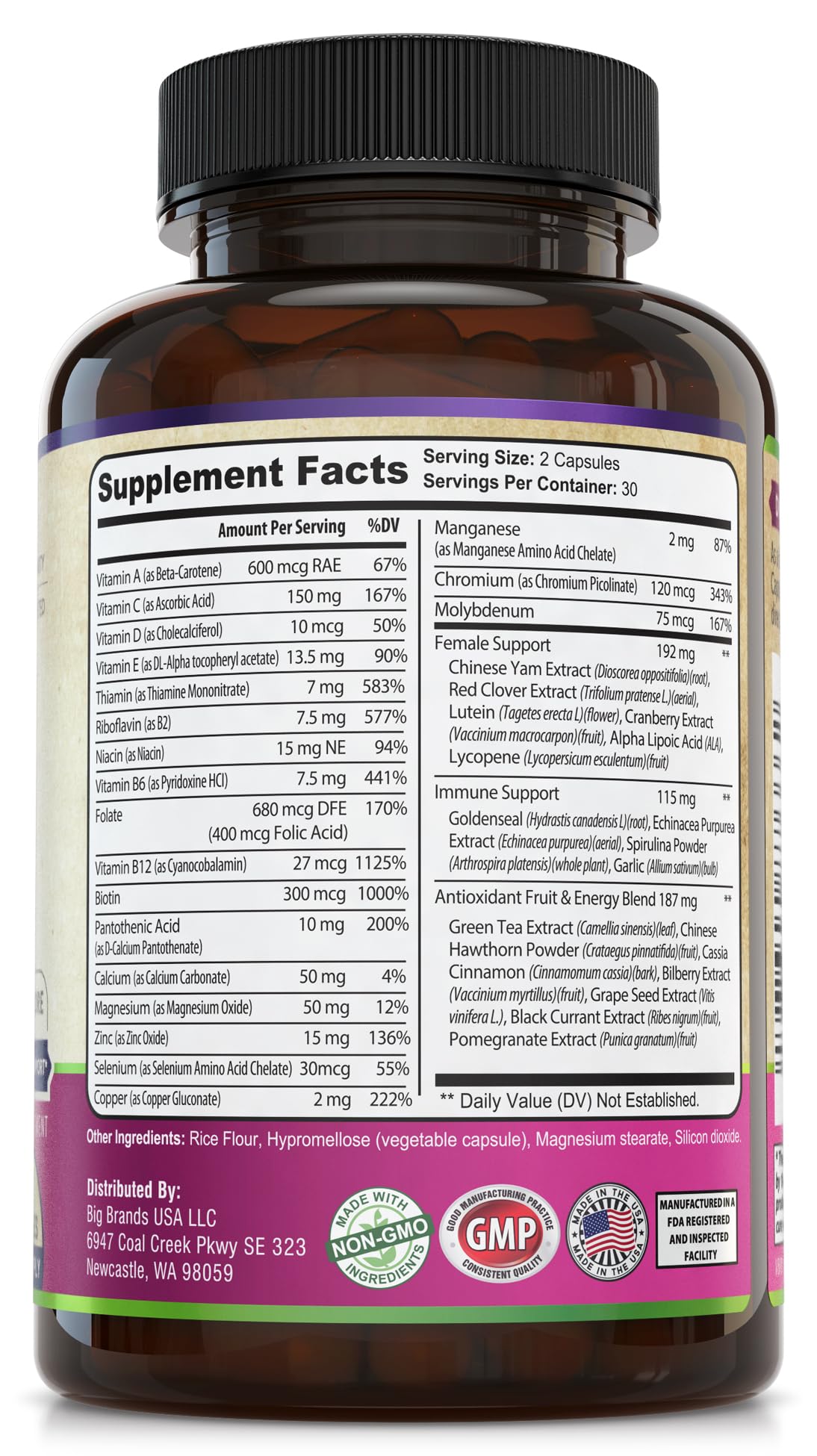 WHOLE WORLD WELLNESS Women's Multivitamin product with fresh fruits