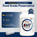 Wholesale Nutrition BHT Antioxidant Capsules 250mg bottle side view