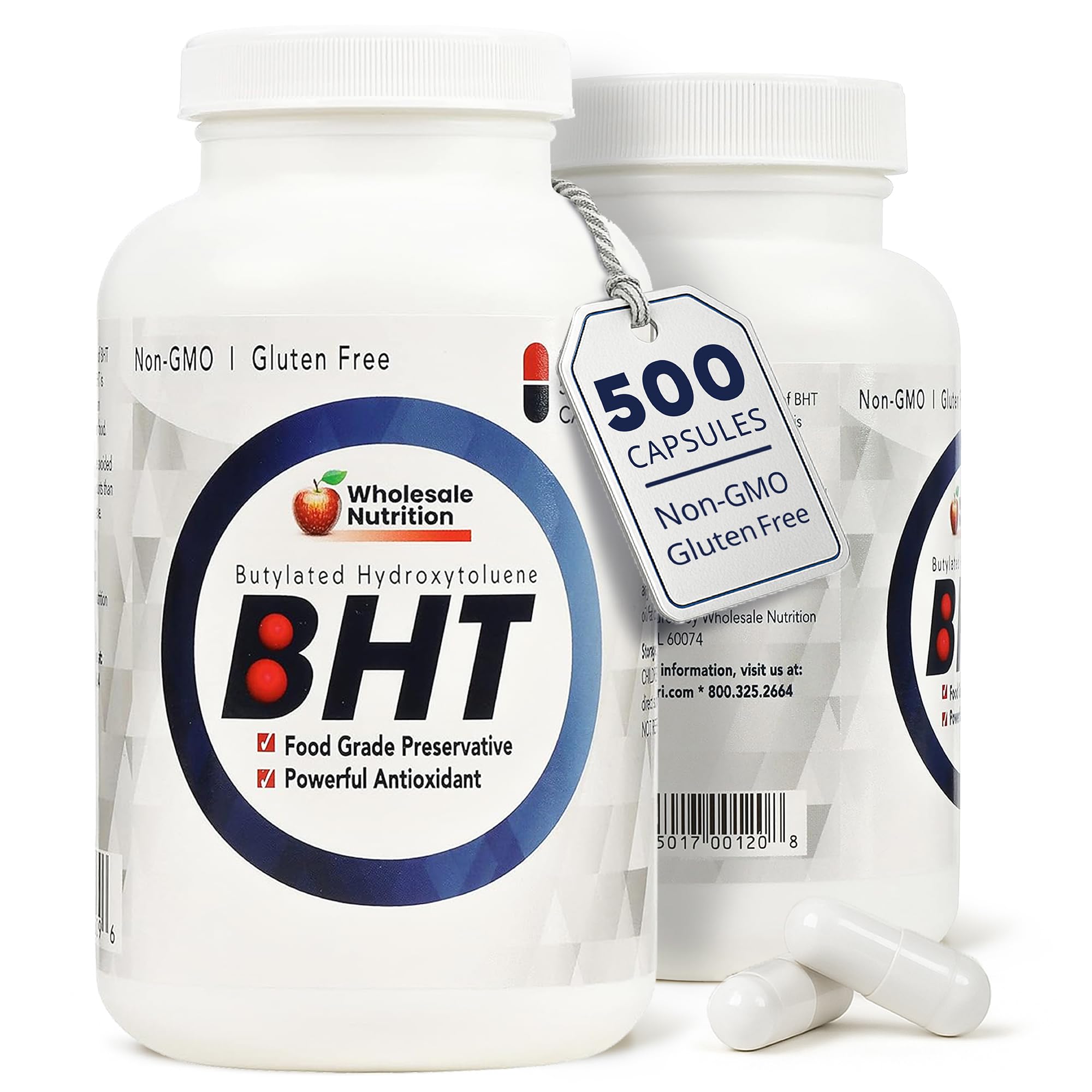 Wholesale Nutrition BHT Antioxidant Capsules 250mg front view
