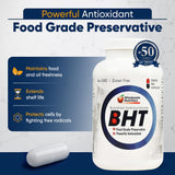 Wholesale Nutrition BHT Antioxidant Capsules 250mg side view