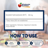 Wholesale Nutrition BHT Antioxidant Capsules with cooking oils