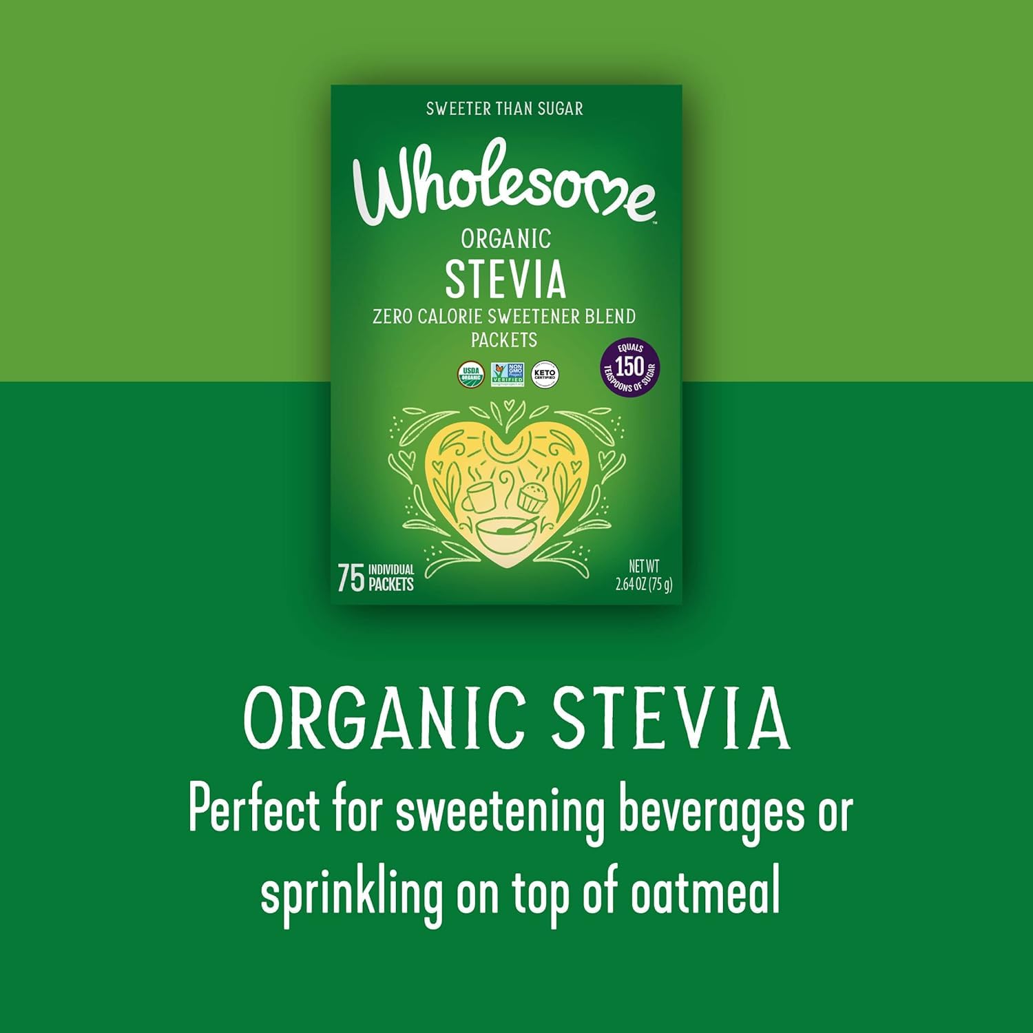 Wholesome Organic Stevia packaging side view