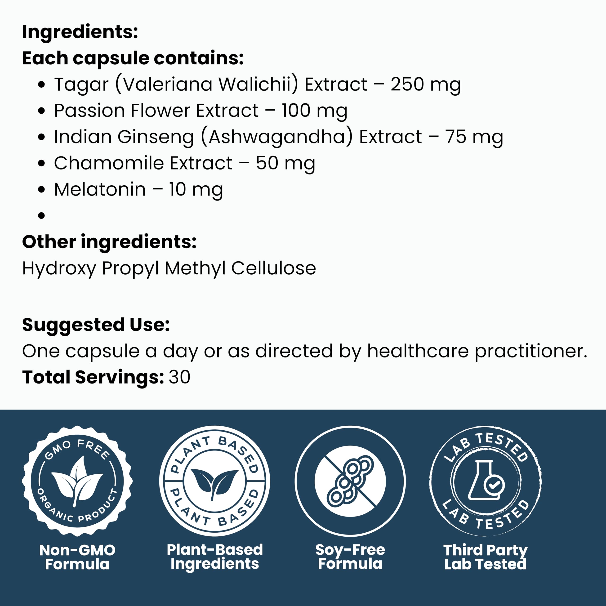 WHOLESOME SCIENCE Melatonin 10 mg Capsules alongside a glass of water