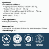 WHOLESOME SCIENCE Melatonin 10 mg Capsules alongside a glass of water