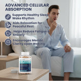 WHOLESOME SCIENCE Melatonin 10 mg Capsules with herbal extracts displayed on a wooden table