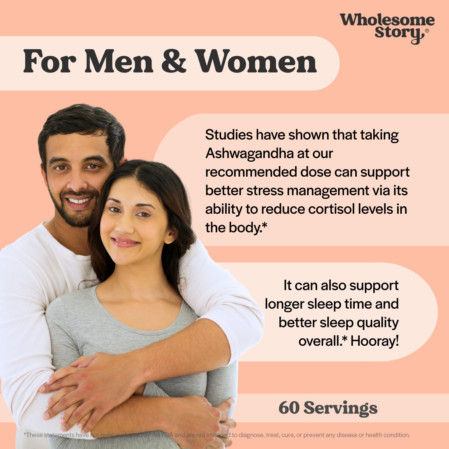 Wholesome Story Ashwagandha Capsules 300mg ingredients list close-up