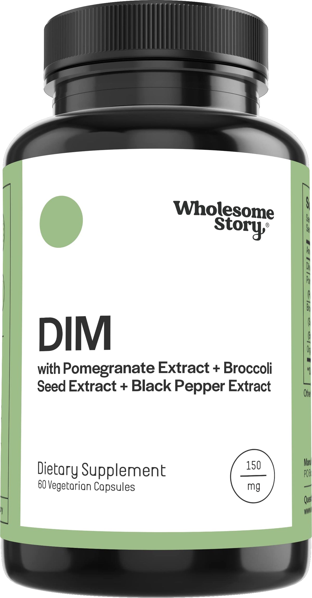 Wholesome Story DIM + Pomegranate Supplement bottle front view
