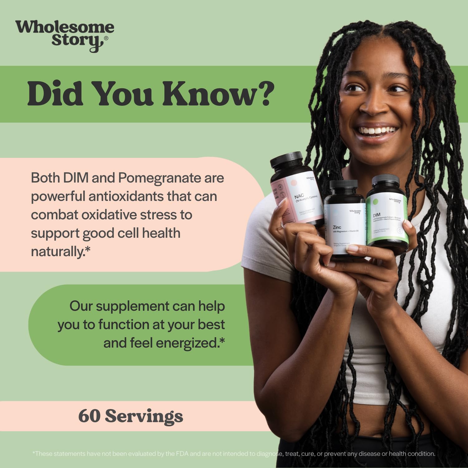 Wholesome Story DIM + Pomegranate Supplement ingredients list